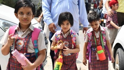 Assam: Students of primary section attend school after nearly 2 years (HT File)