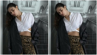 The one where Gabriella is party ready in a white shirt and a pair of animal print trousers. She teamed her attire with a black and white animal print sling bag. (Instagram/@gabriellademetriades) The one where Gabriella is party ready in a white shirt and a pair of animal print trousers. She teamed her attire with a black and white animal print sling bag. (Instagram/@gabriellademetriades)