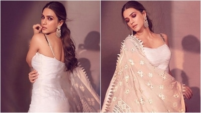 Kriti Sanon's ₹1 lakh ivory sharara will ramp up your Karva Chauth wardrobe: Yay or Nay? (Instagram/@sukritigrover) Kriti Sanon's ₹1 lakh ivory sharara will ramp up your Karva Chauth wardrobe: Yay or Nay? (Instagram/@sukritigrover)