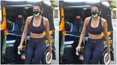 All masked up, Malaika was spotted by paparazzi. (HT Photos/Varinder Chawla) All masked up, Malaika was spotted by paparazzi. (HT Photos/Varinder Chawla)