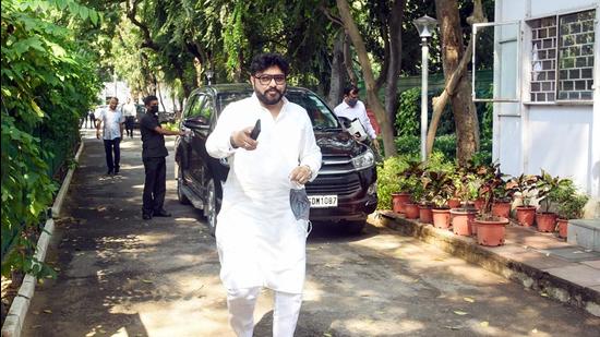 TMC leader Babul Supriyo leaves after meeting with Lok Sabha Speaker Om Birla as he resigns as the Lok Sabha MP, in New Delhi on Tuesday. (Prateek Kumar)