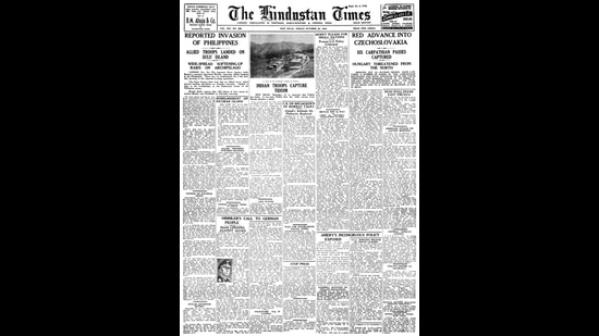 A screenshot of the Hidnustan Times on October 20, 1944. A screenshot of the Hidnustan Times on October 20, 1944.