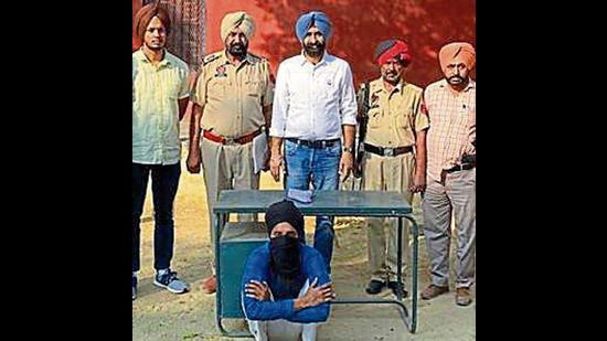 An alleged operative of a foreign-funded terror module in police custody in Sangrur.
