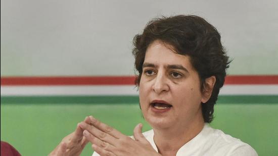 Congress general secretary Priyanka Gandhi Vadra addresses a press conference at the party office in Lucknow on Tuesday. (PTI) Congress general secretary Priyanka Gandhi Vadra addresses a press conference at the party office in Lucknow on Tuesday. (PTI)