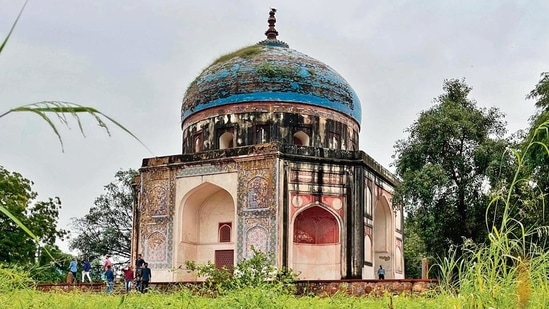 The Nila Gumbad, or the blue dome, stands at the far-east of the Humayun tomb complex.(Mayank Austen Soofi)