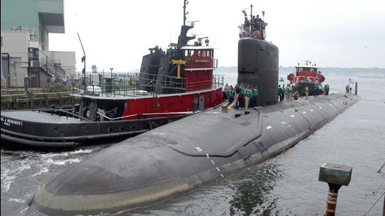 The vessel purportedly detected by the Pakistan Navy appeared to be 140 to 150 nautical miles away from the port city of Karachi, according to GPS coordinates shown in a video released by the Pakistani military. (Image used for representation). (AP PHOTO.) The vessel purportedly detected by the Pakistan Navy appeared to be 140 to 150 nautical miles away from the port city of Karachi, according to GPS coordinates shown in a video released by the Pakistani military. (Image used for representation). (AP PHOTO.)