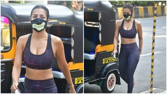 Malaika Arora’s gym diaries are goals for us for multiple reasons. They manage to make us drool with the actor’s fitness, and also the stunning athleisure that she adorns every day. Malaika is often spotted stepping out of her home in Mumbai, looking just too fashionable. On Tuesday, she was clicked by paparazzi in yet another sassy athleisure.(HT Photos/Varinder Chawla)