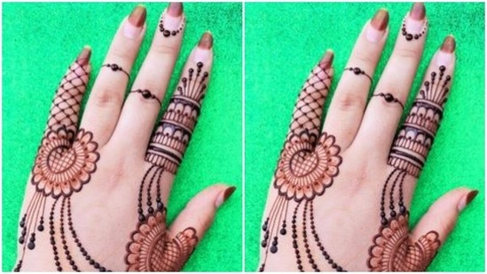 Minimal is so in style. If you want to deck up in a minimalistic mehendi design, this might be the one for you.(https://www.pinterest.com/)