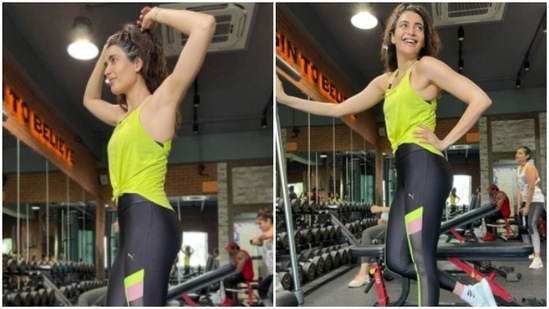 Karishma Tanna, on her leg day, is turning Instagram neon(Instagram/@karishmaktanna)