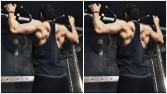 Here’s a glimpse of how Tiger Shroff rises and grinds every day. In this video, he can be seen doing pullups.(Instagram/@tigerjackieshroff)