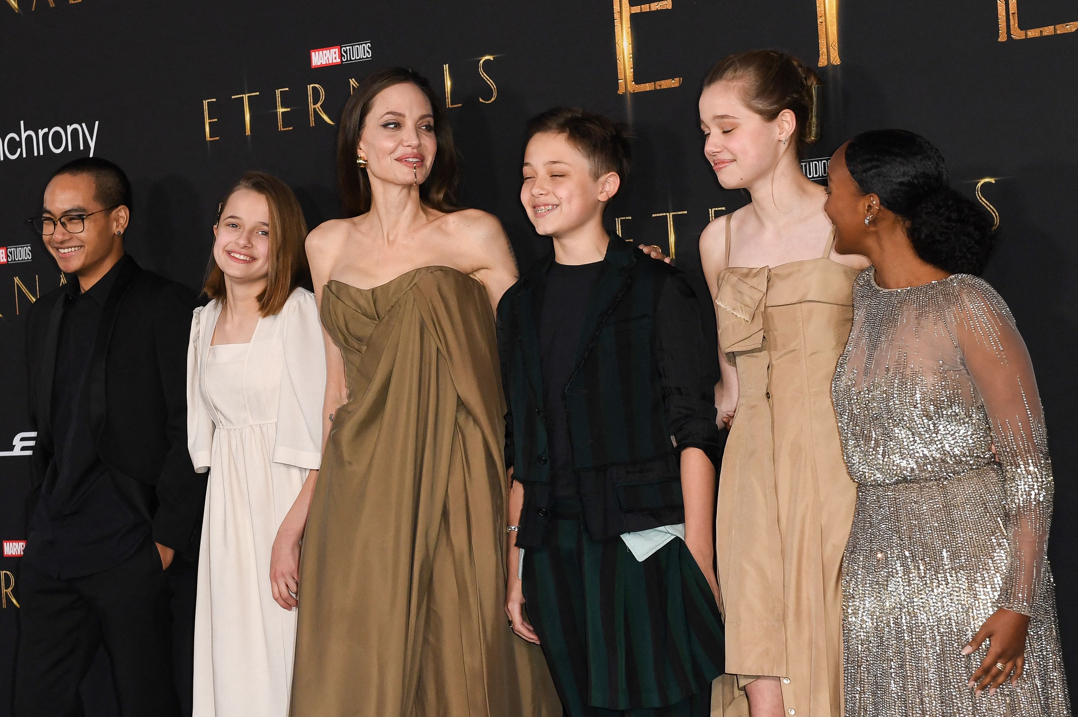 Angelina Jolie attended the premiere of Eternals in Los Angeles. (AFP)
