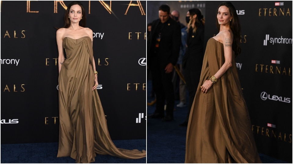 Angelina Jolie Wore Balmain To The 'Eternals' LA Premiere