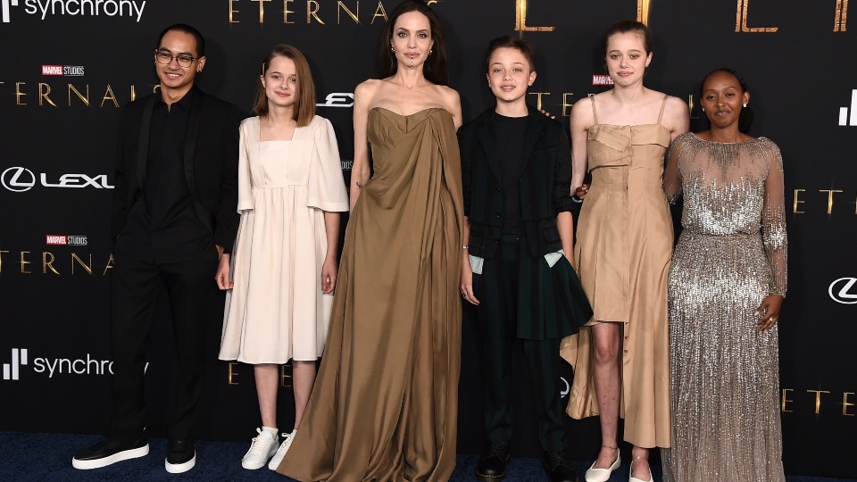 Angeline Jolie with her kids.&nbsp;(AP )