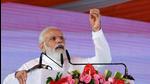 Prime Minister Narendra Modi addressing a gathering in Kushinagar in Uttar Pradesh on Wednesday. (ANI Photo)
