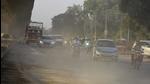 Air quality in Gurugram started deteriorating again, to the poor zone, due to localised pollution sources such as dust on the Gurugram-Sohna Road due to construction work. (Parveen Kumar/HT Photo) Air quality in Gurugram started deteriorating again, to the poor zone, due to localised pollution sources such as dust on the Gurugram-Sohna Road due to construction work. (Parveen Kumar/HT Photo)