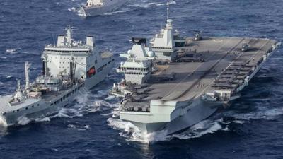 The India-UK discussions around the full electric propulsion systems will take place during the visit of UK carrier strike group led by the HMS Queen Elizabeth, Britain’s largest warship. (Twitter/@HMSQNLZ) The India-UK discussions around the full electric propulsion systems will take place during the visit of UK carrier strike group led by the HMS Queen Elizabeth, Britain’s largest warship. (Twitter/@HMSQNLZ)