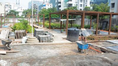 Site of Balewadi public space under smart city project in Pune. (HT)