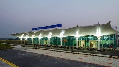 Uttar Pradesh: A view of the Kushinagar International Airport that is scheduled to be inaugurated by Prime Minister Narendra Modi on October 20, in Kushinagar. (ANI) Uttar Pradesh: A view of the Kushinagar International Airport that is scheduled to be inaugurated by Prime Minister Narendra Modi on October 20, in Kushinagar. (ANI)