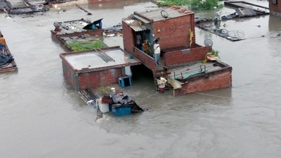 Houses get partially submerged in floodwater due to incessant rainfall, in Uttarakhand's Rudrapur. (ANI) Houses get partially submerged in floodwater due to incessant rainfall, in Uttarakhand's Rudrapur. (ANI)