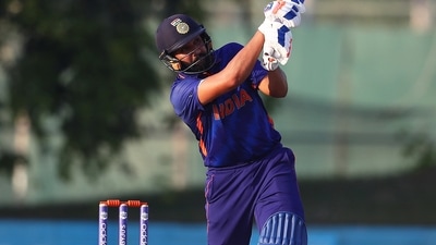 India's Rohit Sharma plays a shot during the India and Australia warm Up Match prior to the ICC Men's T20 World Cup at ICC Academy Ground in Dubai on Wednesday. (ANI ) India's Rohit Sharma plays a shot during the India and Australia warm Up Match prior to the ICC Men's T20 World Cup at ICC Academy Ground in Dubai on Wednesday. (ANI )