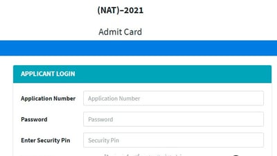 NAT 2021 admit cards: Candidates who have applied for the test can download the admit cards for the exam from nat.nta.ac.in. (nat.nta.ac.in)