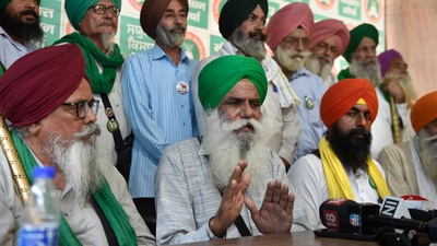 SKM leader Jagjit Singh Dallewal during a press conference at Singhu border in New Delhi on Oct. 15, 2021. (PTI File Photo)