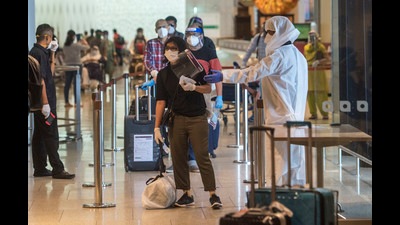 Mumbai’s Chhatrapati Shivaji Maharaj International Airport (CSMIA), the world’s busiest single crossover runway airport, saw 91,904 travellers transiting through the airport in a single day on October 17, a record since the Covid-19 pandemic hit the world (Satyabrata Tripathy/HT Photo) Mumbai’s Chhatrapati Shivaji Maharaj International Airport (CSMIA), the world’s busiest single crossover runway airport, saw 91,904 travellers transiting through the airport in a single day on October 17, a record since the Covid-19 pandemic hit the world (Satyabrata Tripathy/HT Photo)