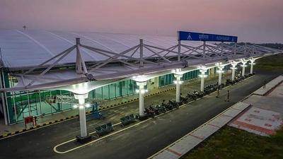 The Kushinagar International Airport will be inaugurated on Wednesday, Oct 20, 2021, with the inaugural flight landing from Colombo, whose passengers include a group of respected Buddhist monks. (PTI Photo) The Kushinagar International Airport will be inaugurated on Wednesday, Oct 20, 2021, with the inaugural flight landing from Colombo, whose passengers include a group of respected Buddhist monks. (PTI Photo)
