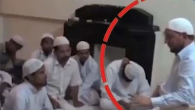 The grab of a video purportedly showing the IAS officer preaching Islam. (Sourced)