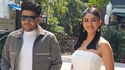 Guru Randhawa and Mrunal Thakur at the Aise Na Chhoro song launch. (Varinder Chawla) 