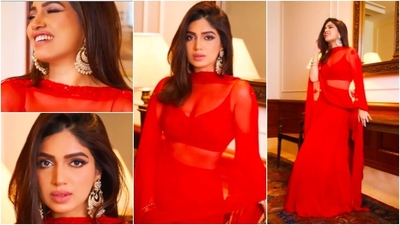 Bhumi Pednekar's fashion game is always on point and her Instagram handle says it all. The Padman actor always manages to impress the fashion police with her sartorial choices. The actor recently blessed our feeds with stunning pictures of herself in a red lehenga. (Instagram/@bhumipednekar) Bhumi Pednekar's fashion game is always on point and her Instagram handle says it all. The Padman actor always manages to impress the fashion police with her sartorial choices. The actor recently blessed our feeds with stunning pictures of herself in a red lehenga. (Instagram/@bhumipednekar)