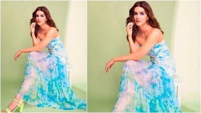 Sharing the photos on her Instagram handle, Kriti Sanon captioned her post, "this emoji is my vibe!!." (Instagram/@kritisanon) Sharing the photos on her Instagram handle, Kriti Sanon captioned her post, "this emoji is my vibe!!." (Instagram/@kritisanon)