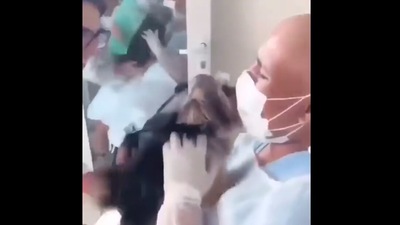 Woman reunites with the puppy after 40 days of cancer treatment. Screengrab Woman reunites with the puppy after 40 days of cancer treatment. Screengrab