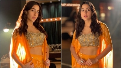 Sara Ali Khan's fusion yellow sharara will brighten up your Diwali party look, it costs ₹69k (Instagram/@arpitamehtaofficial) Sara Ali Khan's fusion yellow sharara will brighten up your Diwali party look, it costs ₹69k (Instagram/@arpitamehtaofficial)