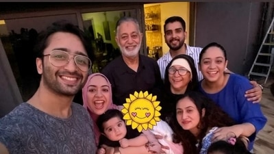 Shaheer Sheikh poses with his family.