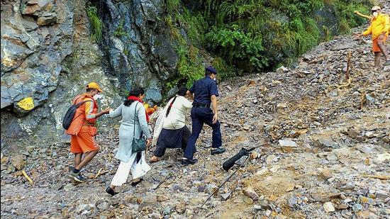 Stranded tourists were being evacuated by the National Disaster Response Force (NDRF) following heavy rains in Uttarakhand (PTI Photo/Representative use)