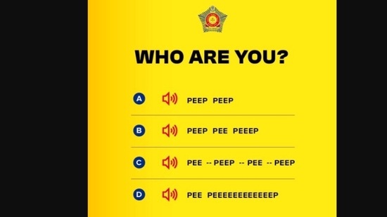 The post asks netizens to swipe left to identify their driving personality.(Instagram/@mumbaipolice)