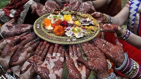 Karva Chauth 2021(AP Photo)