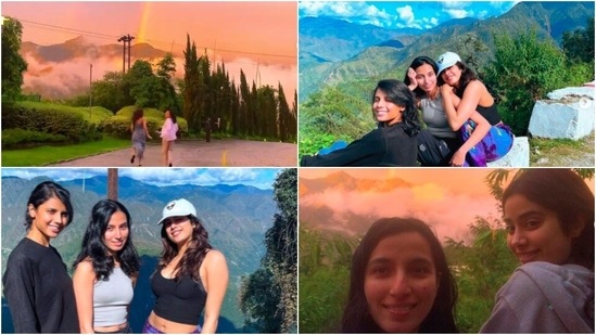These photos of Janhvi Kapoor with her girl gang in Mussoorie will make you want to pack your bags and leave for a trip with your friends.(Instagram/@janhvikapoor)