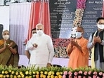 Prime Minister Narendra Modi inaugurated the Kushinagar International Airport, in Kushinagar, Uttar Pradesh on October 20. Chief Minister Yogi Adityanath, Governor Anandiben Patel and other dignitaries were also present at the ceremony. (ANI) Prime Minister Narendra Modi inaugurated the Kushinagar International Airport, in Kushinagar, Uttar Pradesh on October 20. Chief Minister Yogi Adityanath, Governor Anandiben Patel and other dignitaries were also present at the ceremony. (ANI)