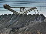 Coal piles at the Phola coal&nbsp;processing plant in Ogies, South Africa. Bloomberg