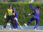 Dubai: India's captain Virat Kohli, right, bowls as Australia's Steven Smith watches during the Cricket Twenty20 World Cup warm-up match between India and Australia in Dubai, UAE, Wednesday, Oct. 20, 2021.AP/PTI(AP10_20_2021_000139B)(AP) Dubai: India's captain Virat Kohli, right, bowls as Australia's Steven Smith watches during the Cricket Twenty20 World Cup warm-up match between India and Australia in Dubai, UAE, Wednesday, Oct. 20, 2021.AP/PTI(AP10_20_2021_000139B)(AP)