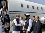 Taliban foreign minister Amir Khan Mutaqqi greets Pakistan foreign minister Shah Mahmood Qureshi. Lt General Faiz Hameed who is still functioning as DG, Inter-Services Intelligence, can be seen behind Qureshi. Taliban foreign minister Amir Khan Mutaqqi greets Pakistan foreign minister Shah Mahmood Qureshi. Lt General Faiz Hameed who is still functioning as DG, Inter-Services Intelligence, can be seen behind Qureshi.