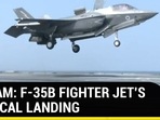 Watch: F-35B fighter aircraft lands vertically on UK warship HMS Queen Elizabeth Watch: F-35B fighter aircraft lands vertically on UK warship HMS Queen Elizabeth