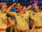 Akshay Kumar, Ajay Devgn, and Ranveer Singh dance to Aila Re Aillaa.