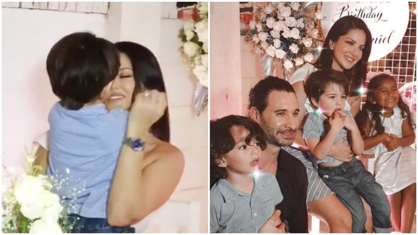 Sunny Leone cuddles son, gets kisses at husband Daniel Webbers birthday party