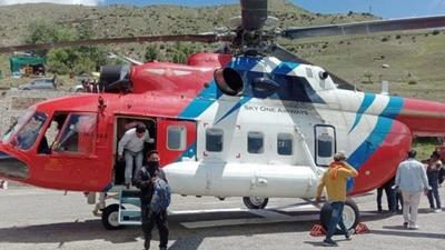 Chief minister Jai Ram Thakur says he had not used the chopper for personal business, unlike the Congress. The HP bypolls are scheduled for October 30. (Deepak Sansta /HT)