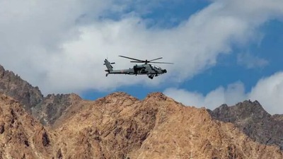 Indian Apache attack helicopter over Ladakh skies. (File Photo) Indian Apache attack helicopter over Ladakh skies. (File Photo)