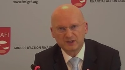 Dr Marcus Pleyer addresses the press after the conclusion of FATF's three-day plenary session. (ANI) Dr Marcus Pleyer addresses the press after the conclusion of FATF's three-day plenary session. (ANI)
