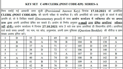 HPSSC clerk answer key 2021: You can check the provisional answer key on the official website of HPSSC at hpsssb.hp.gov.in. ( hpsssb.hp.gov.in)